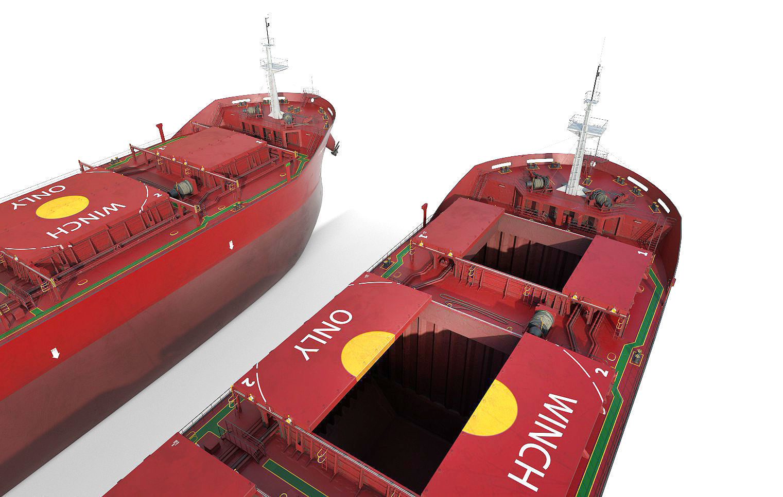 Bulk carrier red 3D model_11