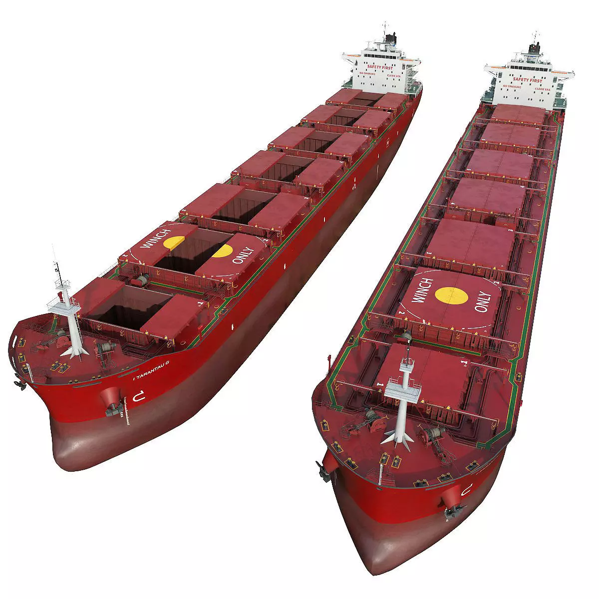 Bulk carrier red 3D model_0