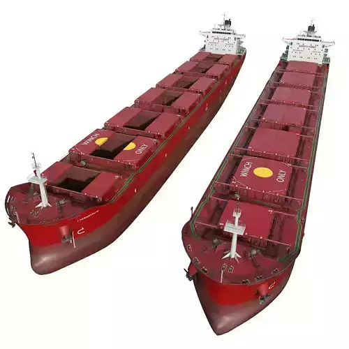 Bulk carrier  red 3D model