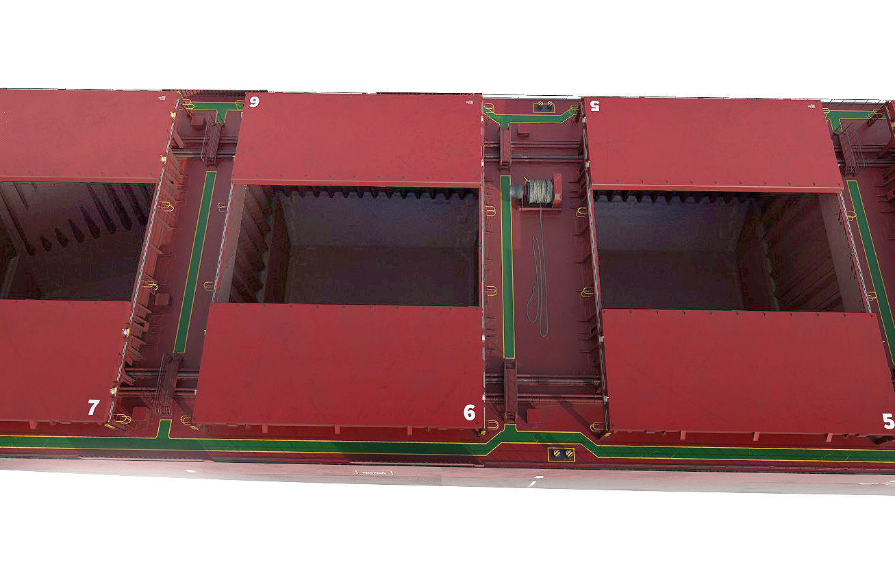 Bulk carrier red 3D model_5
