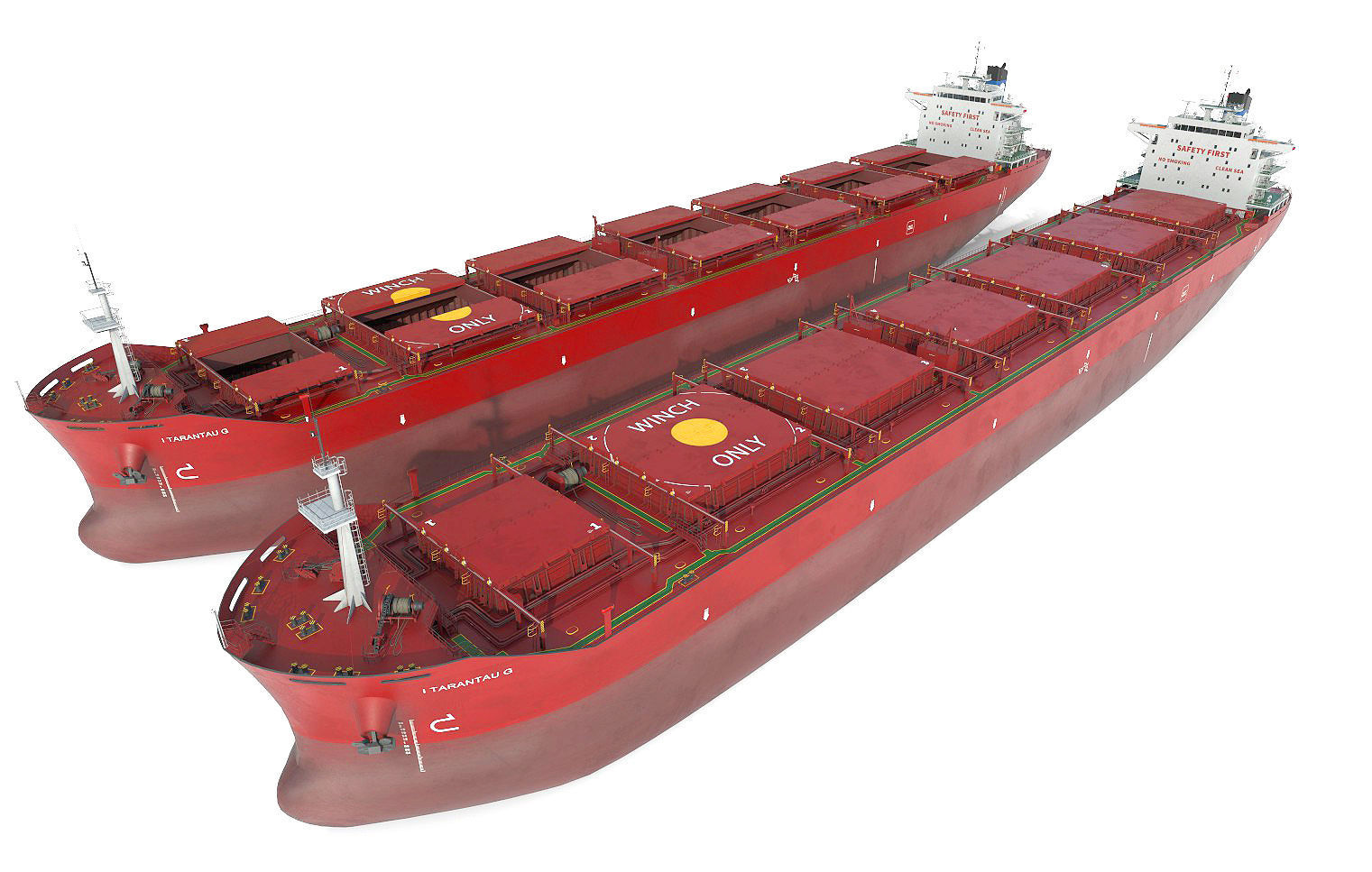 Bulk carrier red 3D model_3