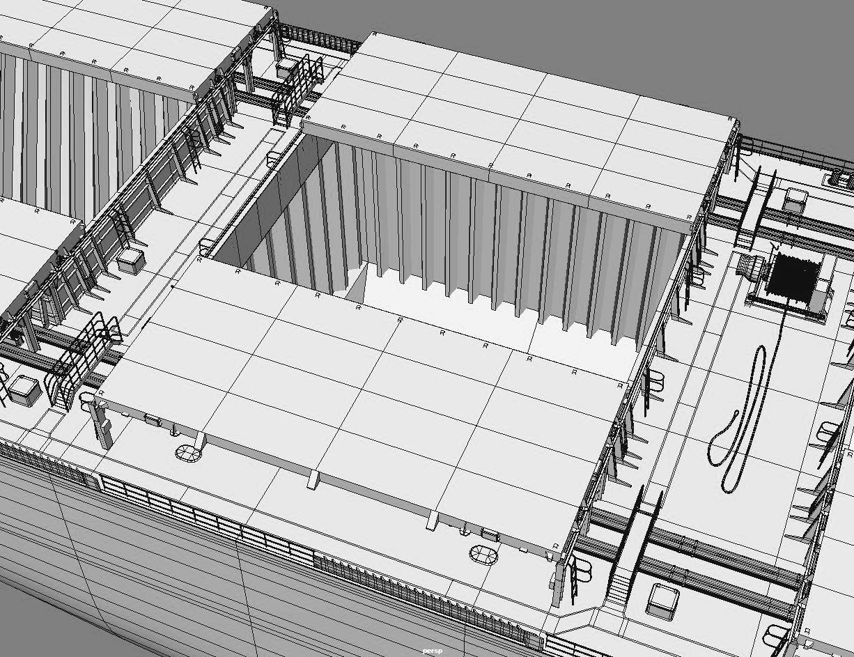 Bulk carrier red 3D model_7