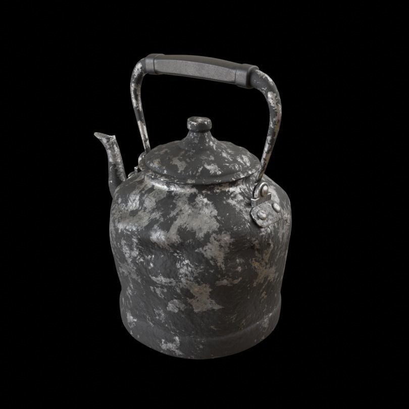 Old rusty kettle 3D model_6