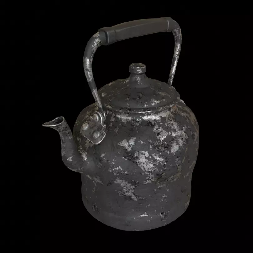 Old rusty kettle 3D model_0