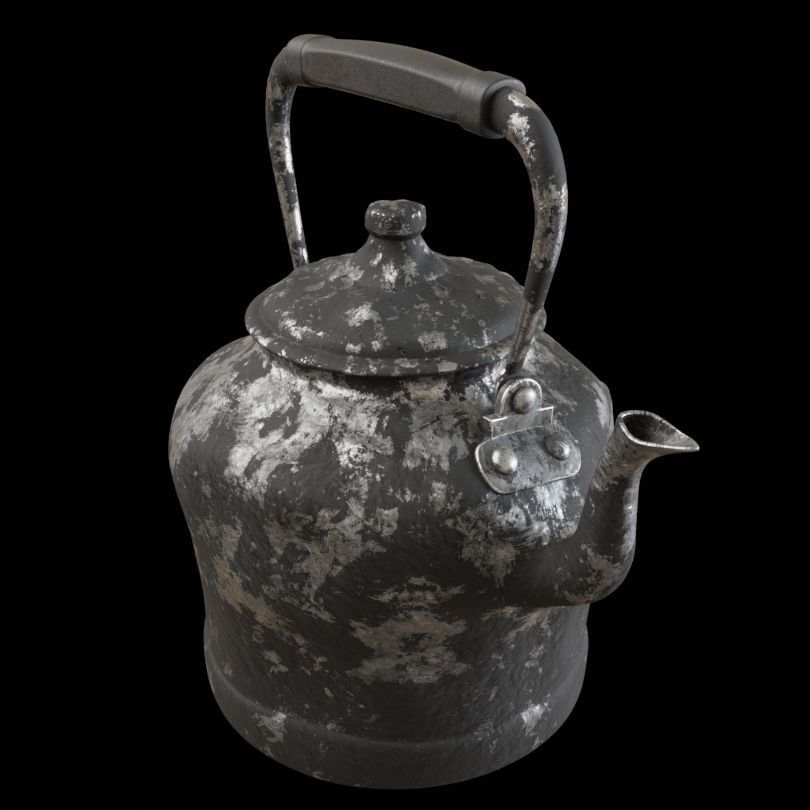 Old rusty kettle 3D model_5