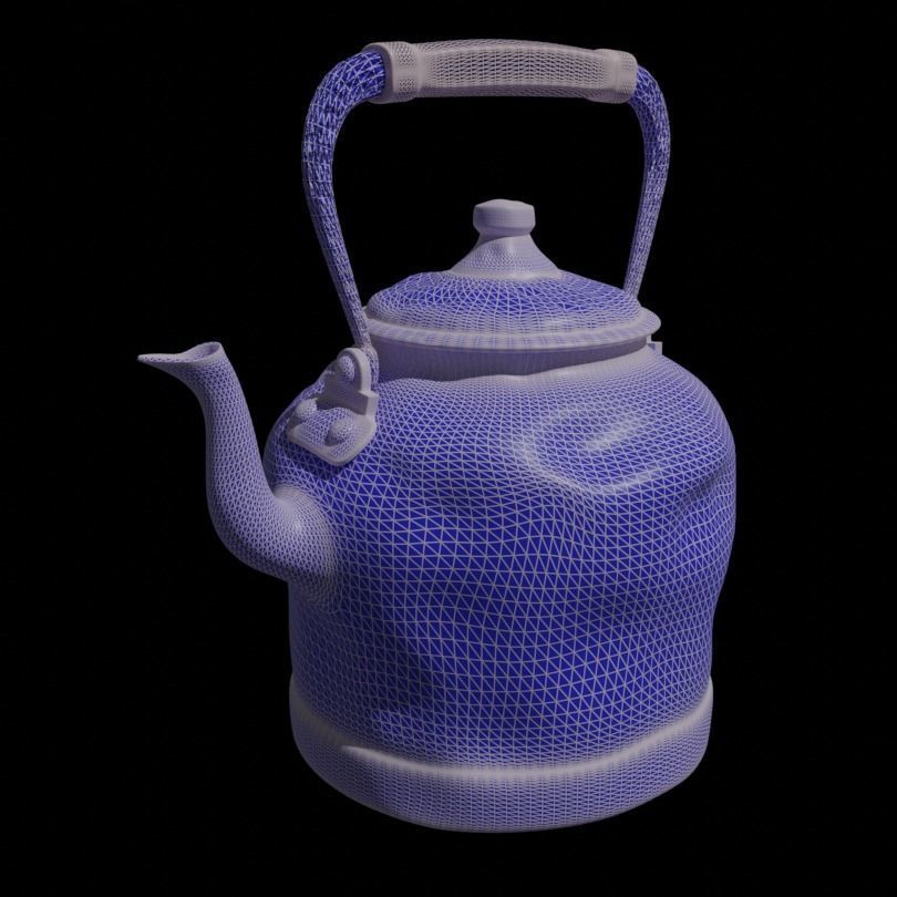 Old rusty kettle 3D model_4