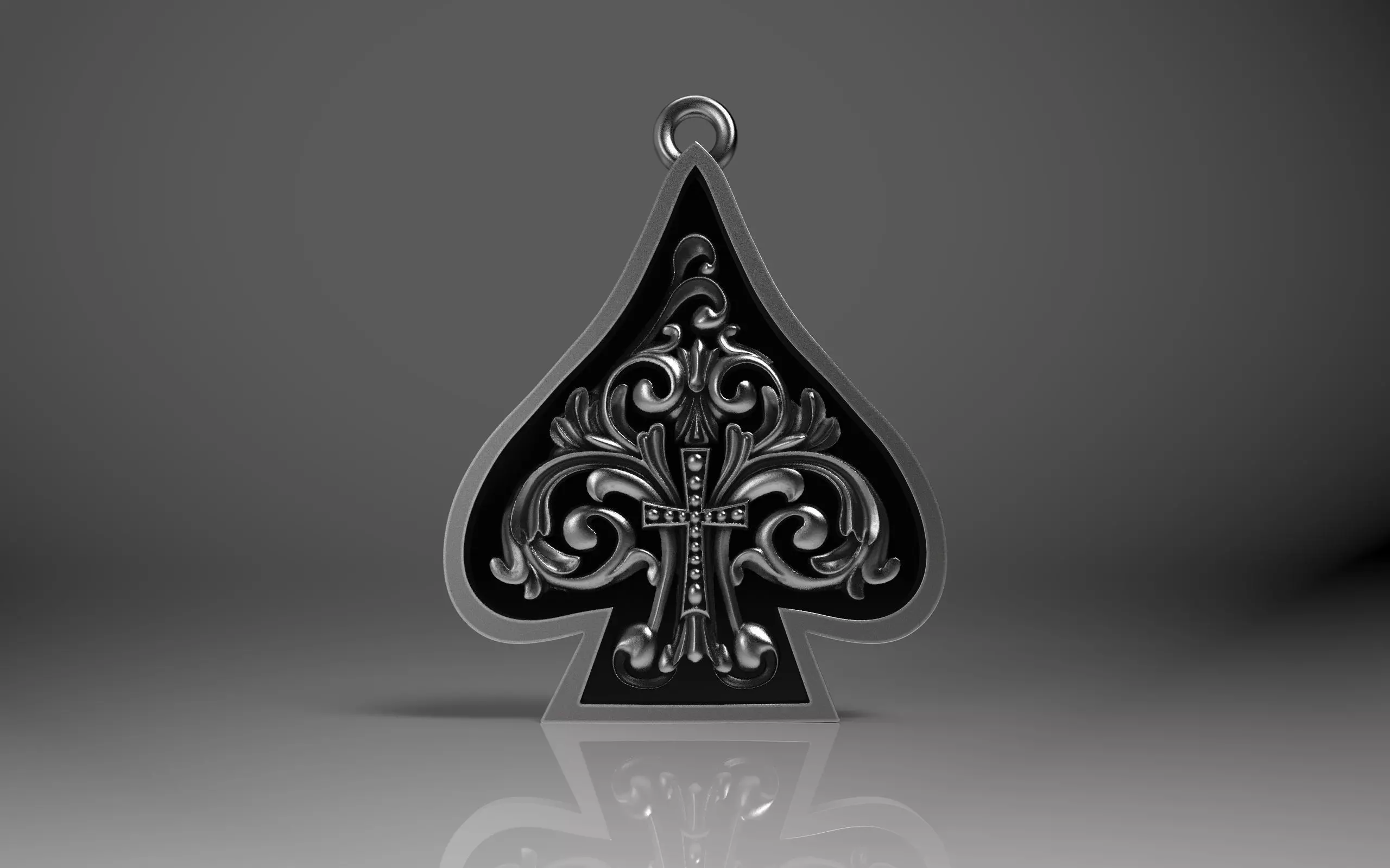 Ace Of Spades Pendant Necklace 3D print model_0