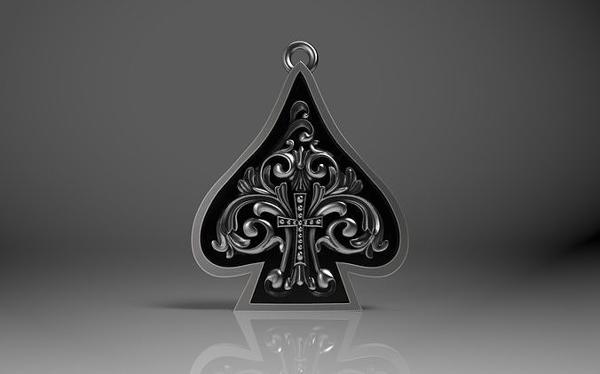 Ace Of Spades Pendant Necklace 3D print model