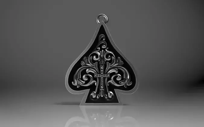 Ace Of Spades Pendant Necklace 3D print model