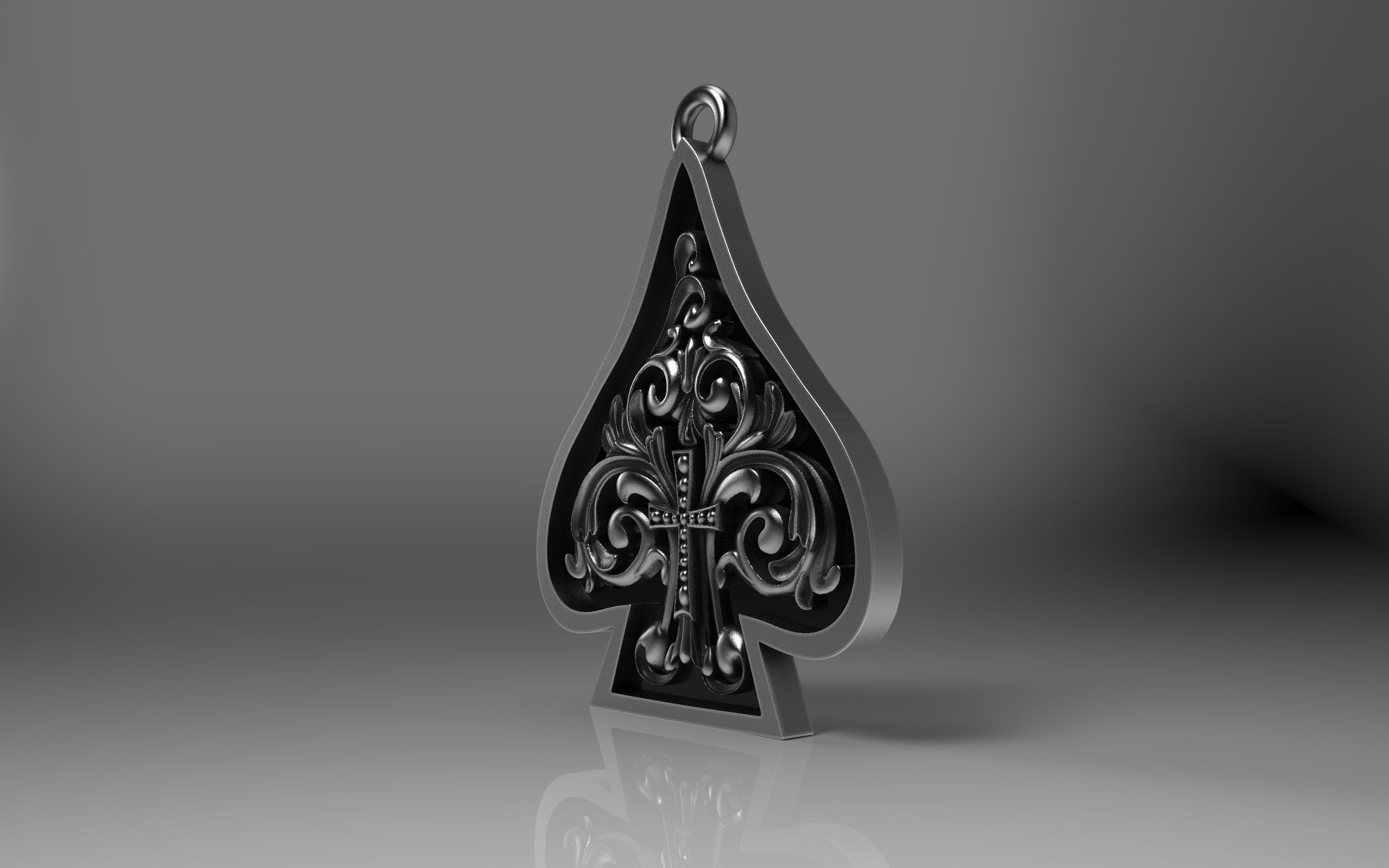 Ace Of Spades Pendant Necklace 3D print model_2