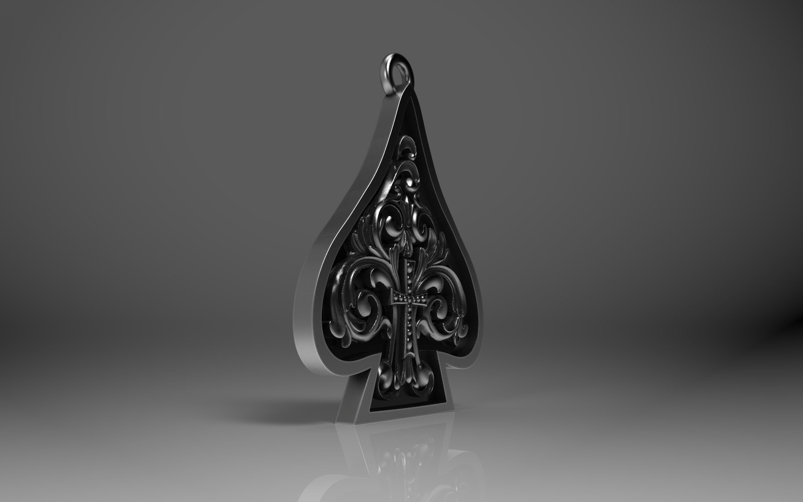 Ace Of Spades Pendant Necklace 3D print model_1