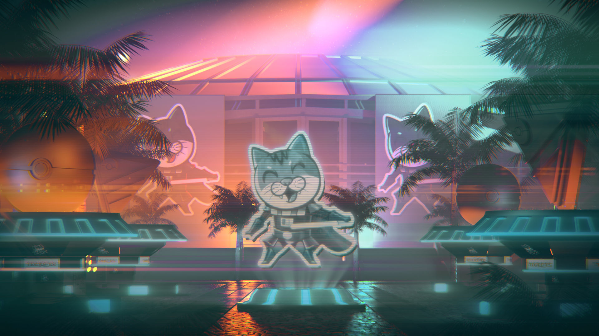 Stadium with alley shops 3D model_1