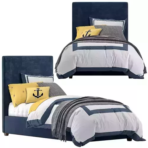 Raleigh Upholstered Square Bed  - Headboard 3D model