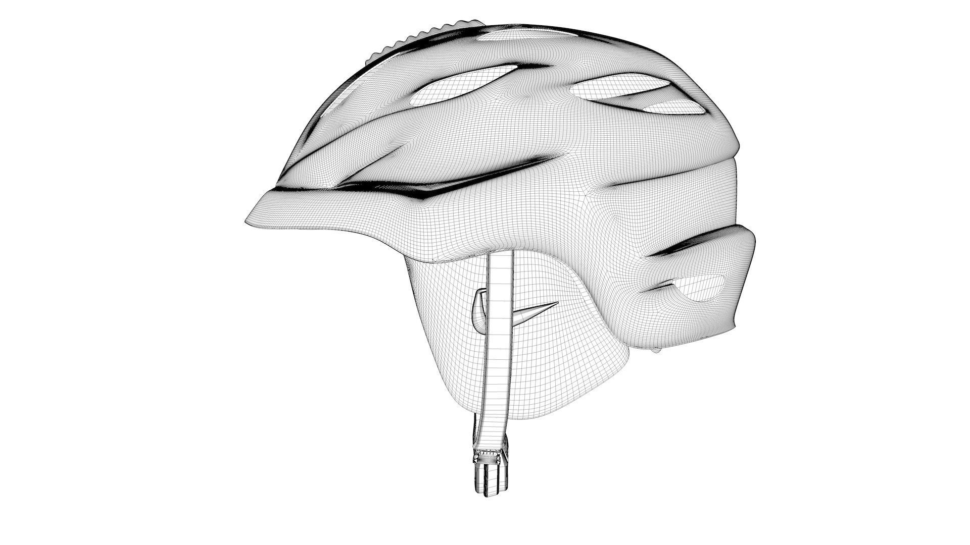 Snowboarding Helmet 3D model_4