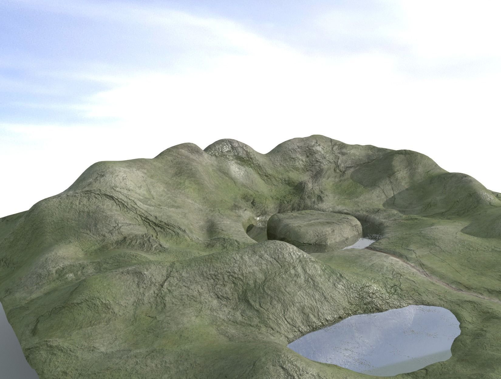 TERRAIN piece of paper with circle 3D model_9