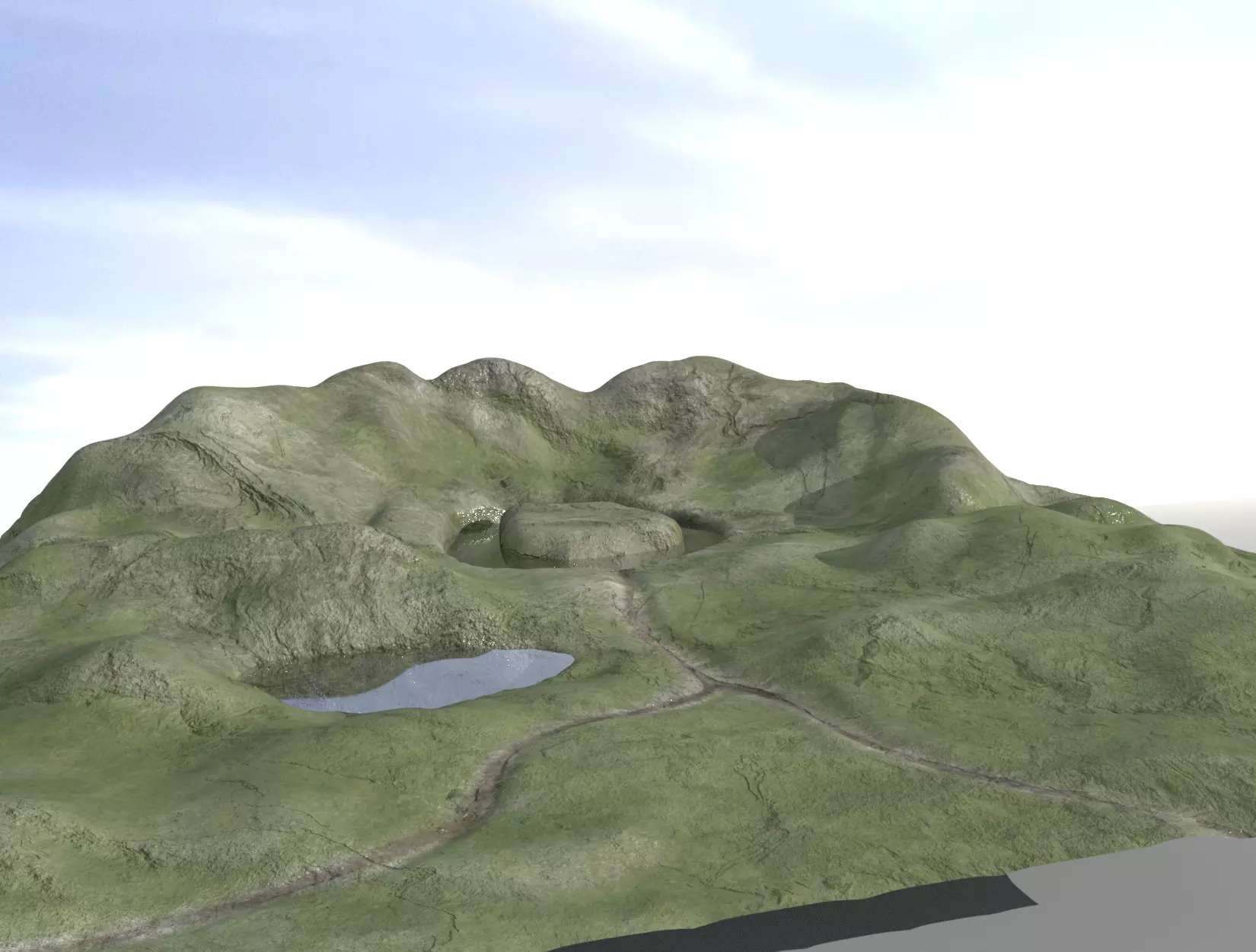 TERRAIN piece of paper with circle 3D model_0