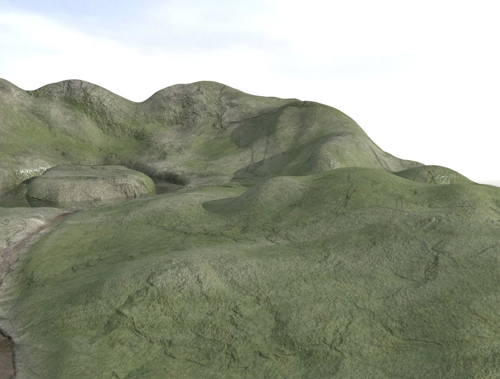 TERRAIN piece of paper with circle 3D model_5