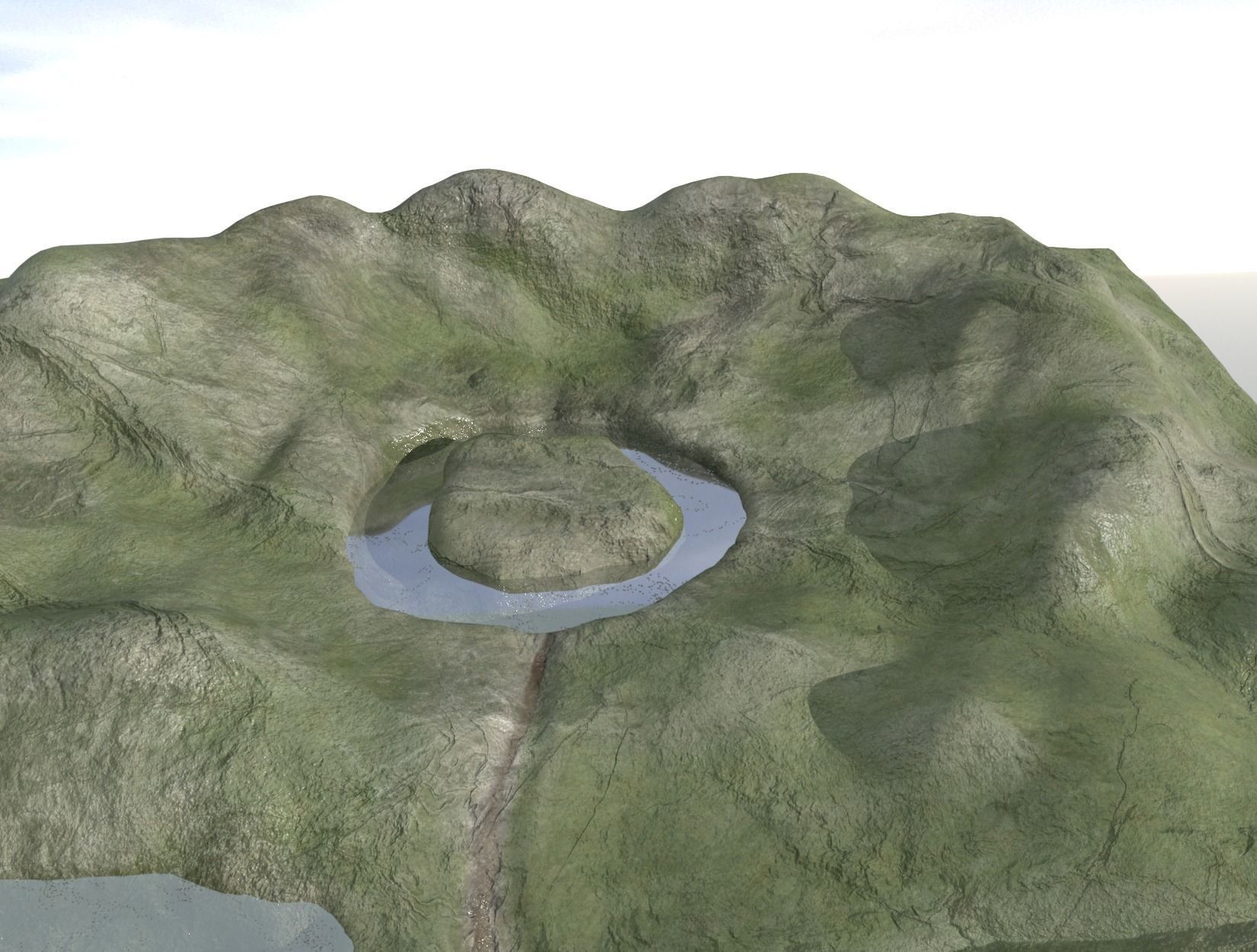 TERRAIN piece of paper with circle 3D model_2