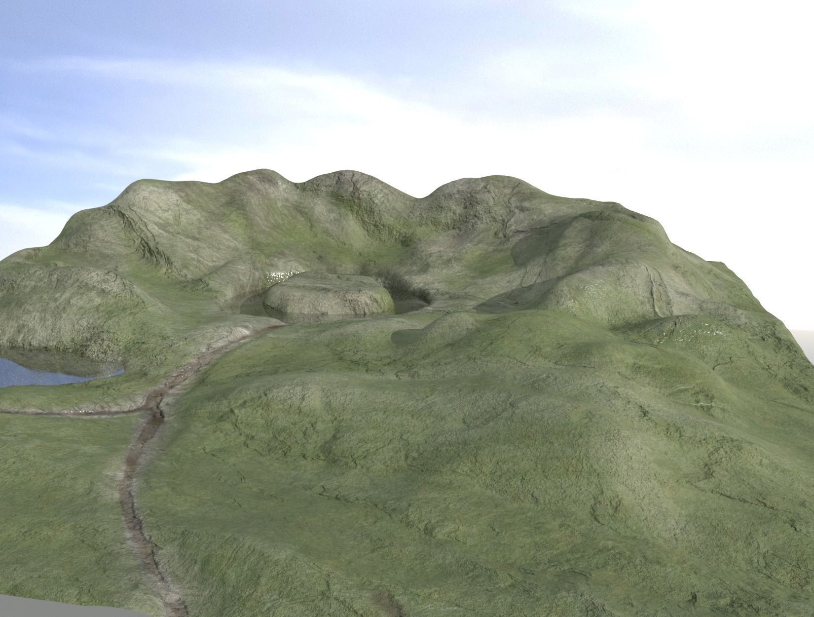 TERRAIN piece of paper with circle 3D model_6