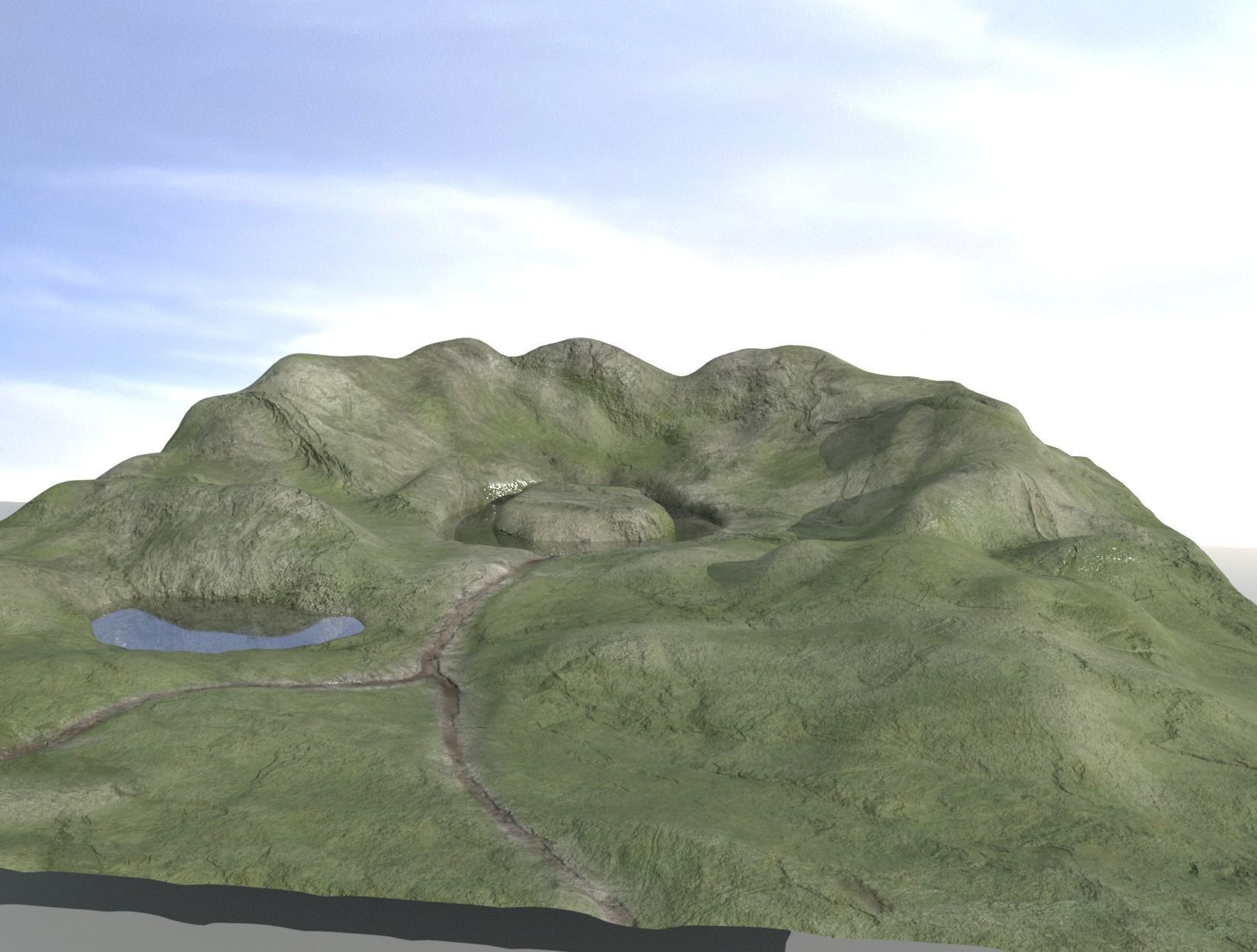 TERRAIN piece of paper with circle 3D model_1