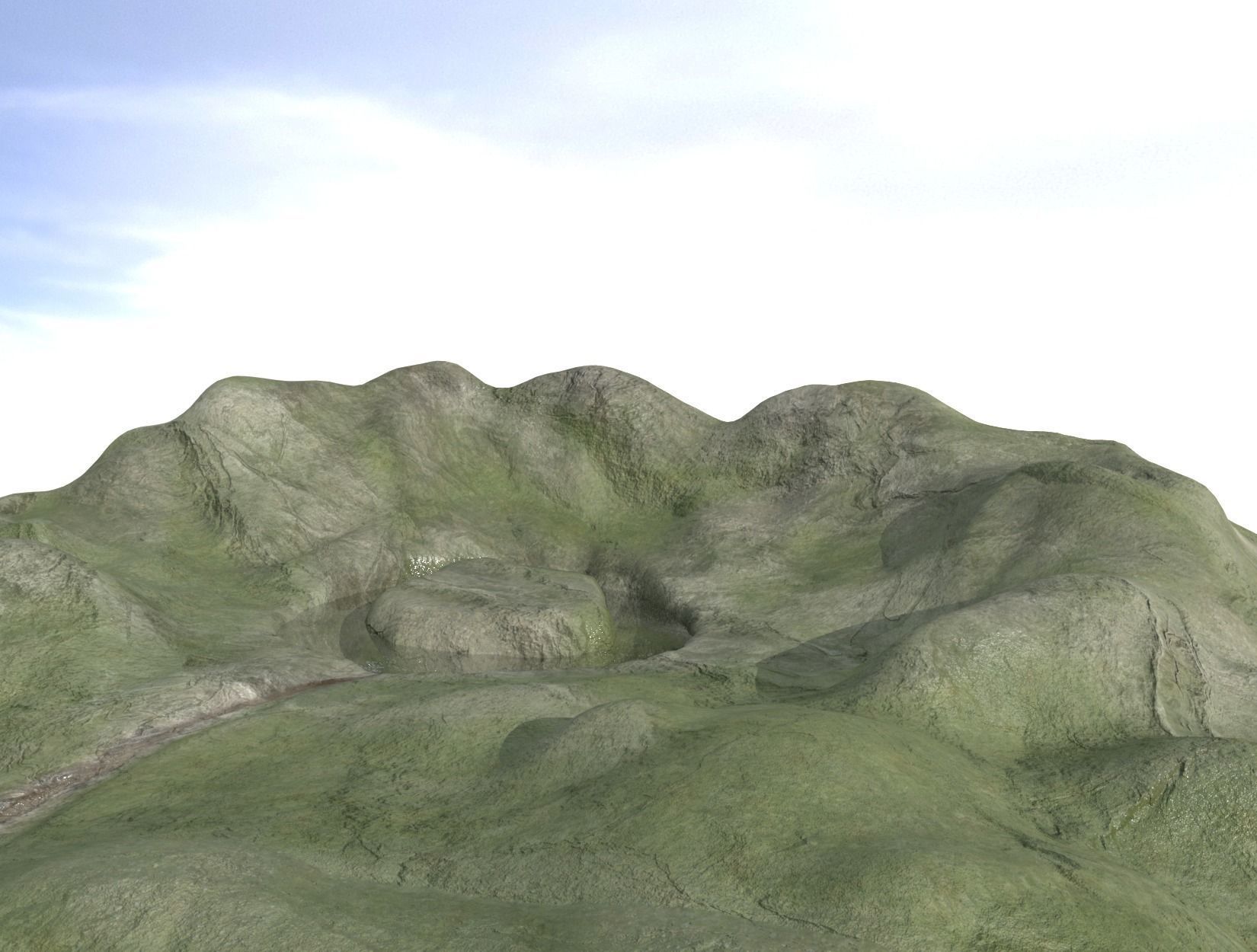 TERRAIN piece of paper with circle 3D model_8