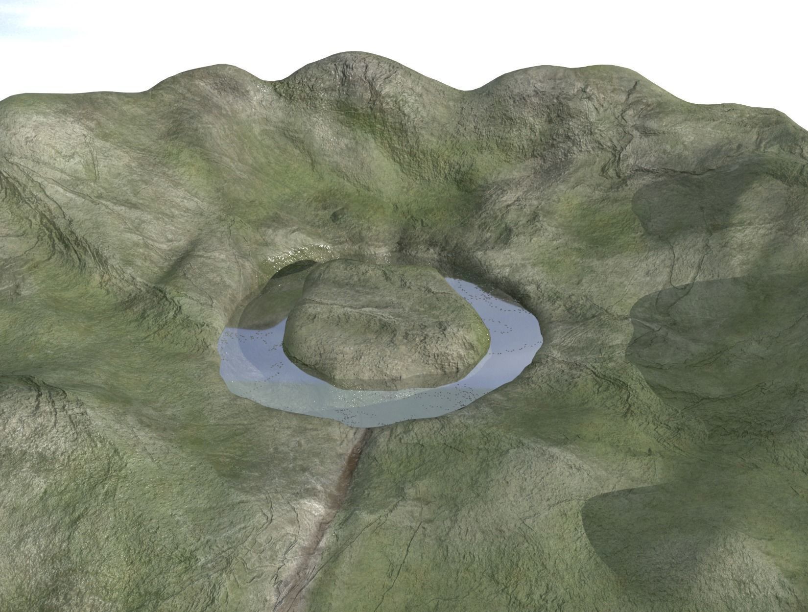 TERRAIN piece of paper with circle 3D model_4