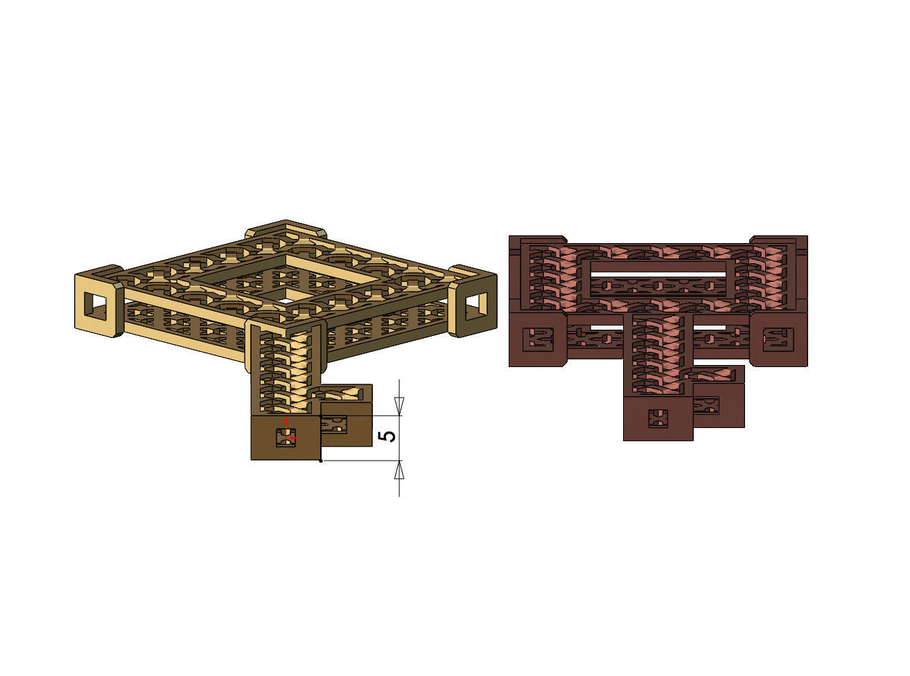 Moucharabieh keys pendants 3D print model_10