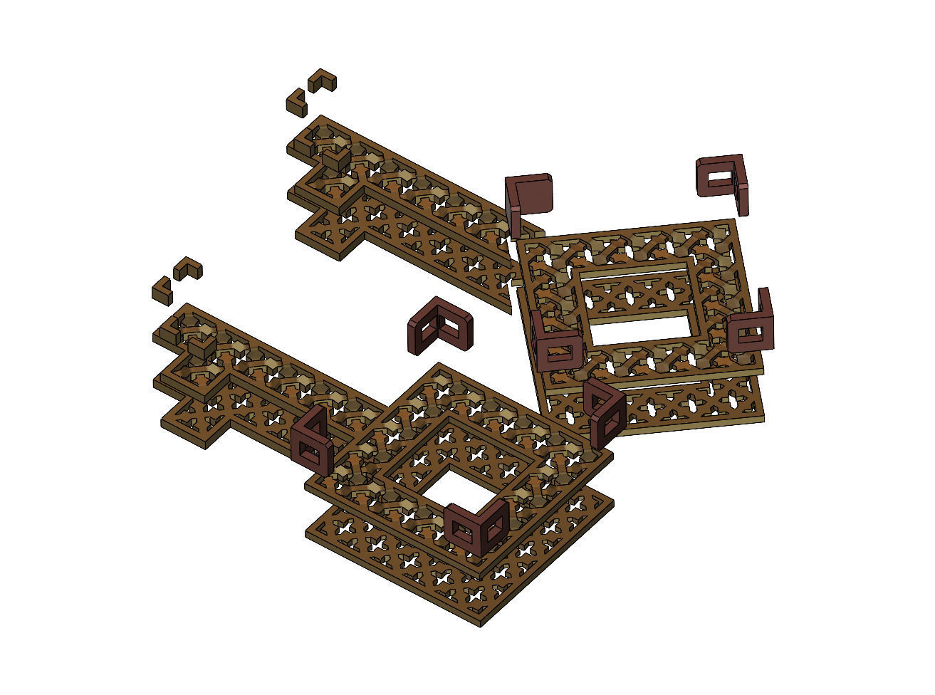Moucharabieh keys pendants 3D print model_6