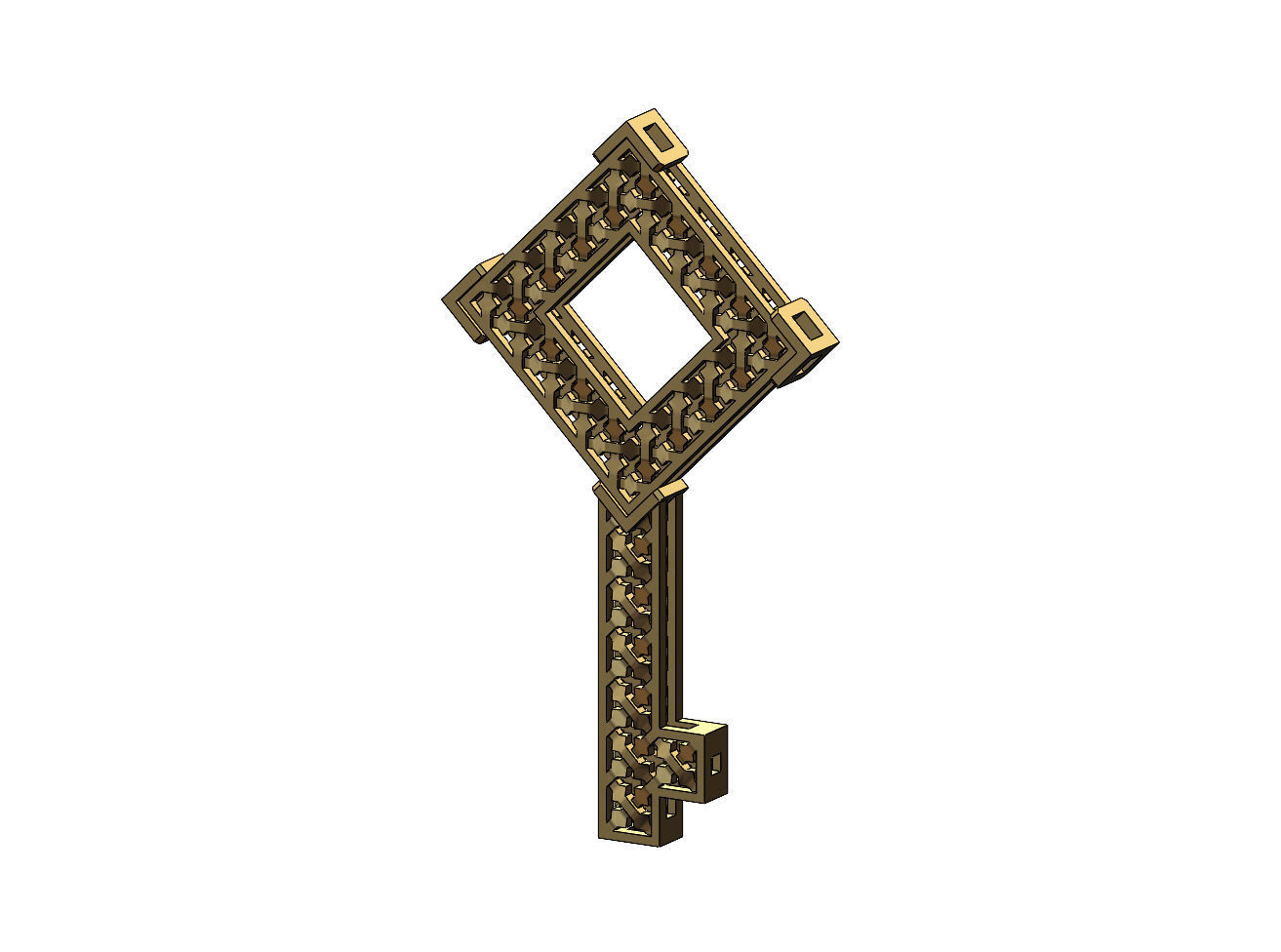 Moucharabieh keys pendants 3D print model_1