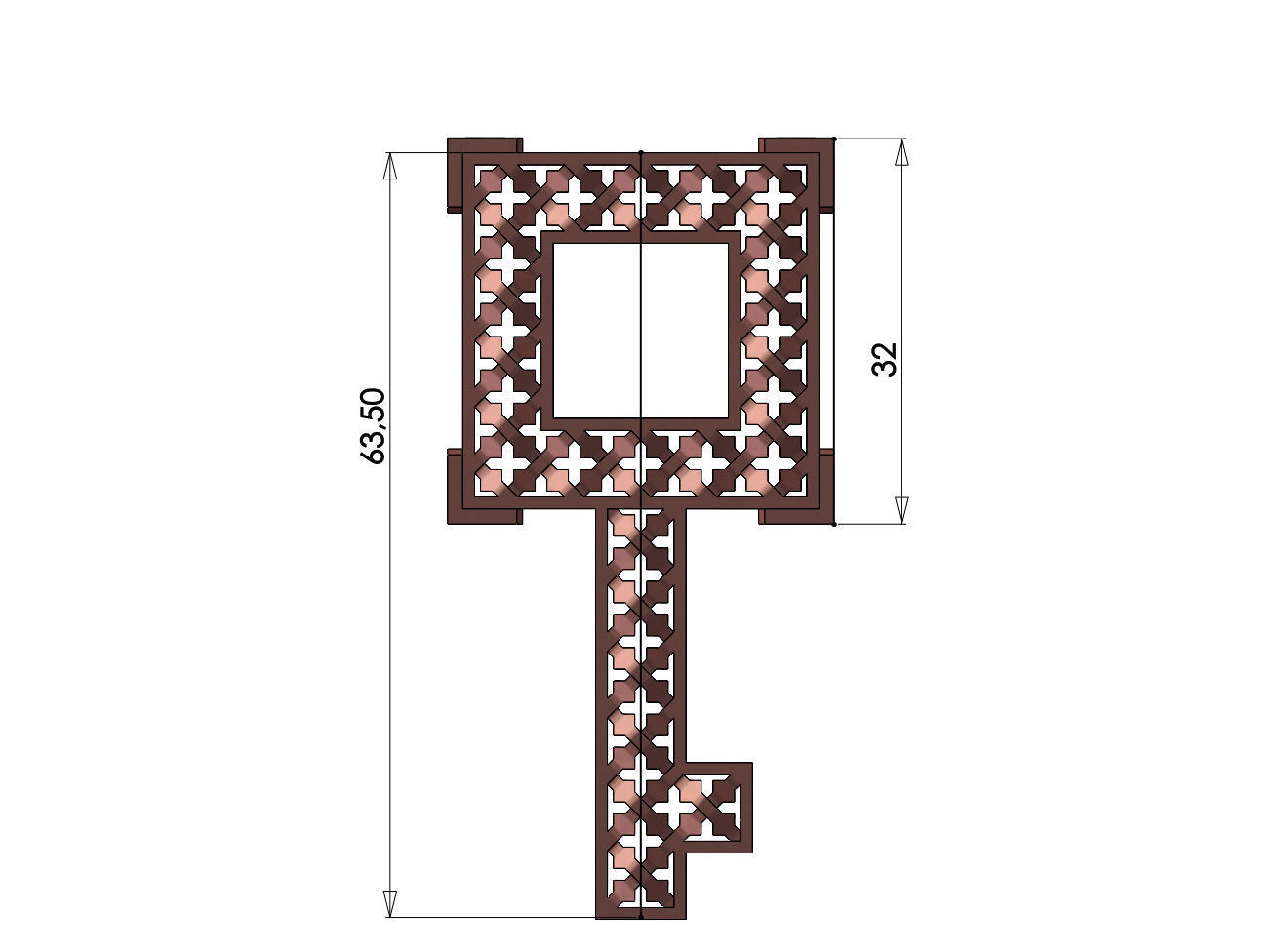 Moucharabieh keys pendants 3D print model_9