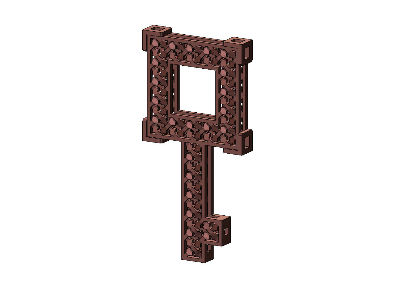 Moucharabieh keys pendants 3D print model_2