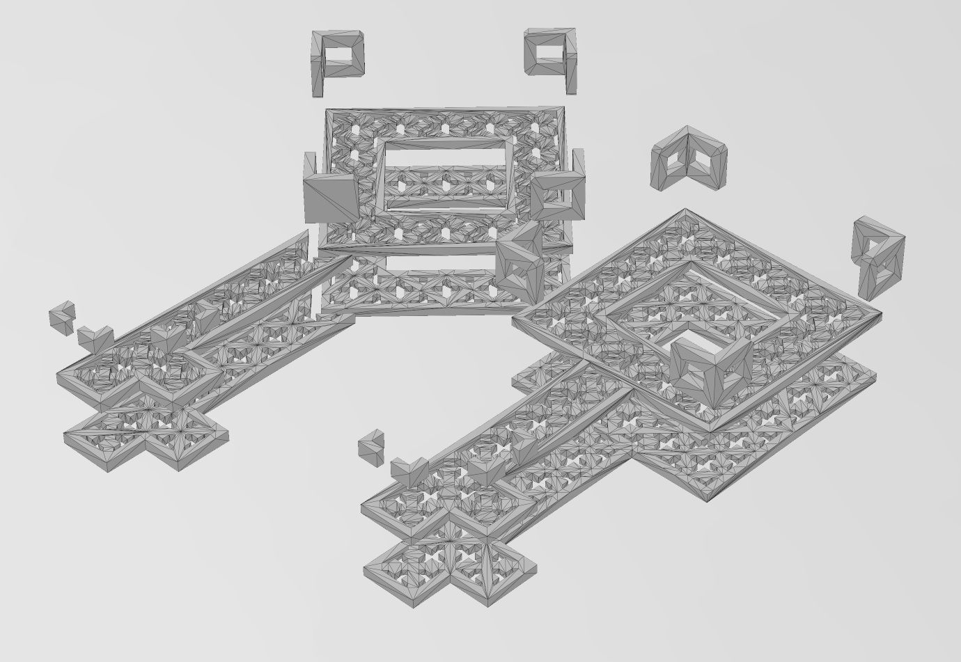 Moucharabieh keys pendants 3D print model_14