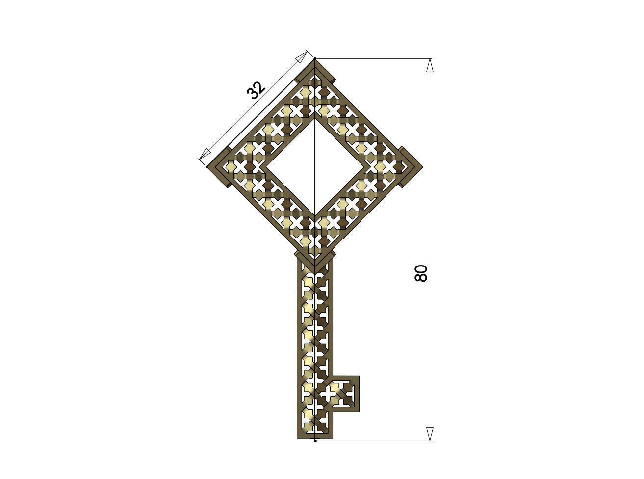 Moucharabieh keys pendants 3D print model_7