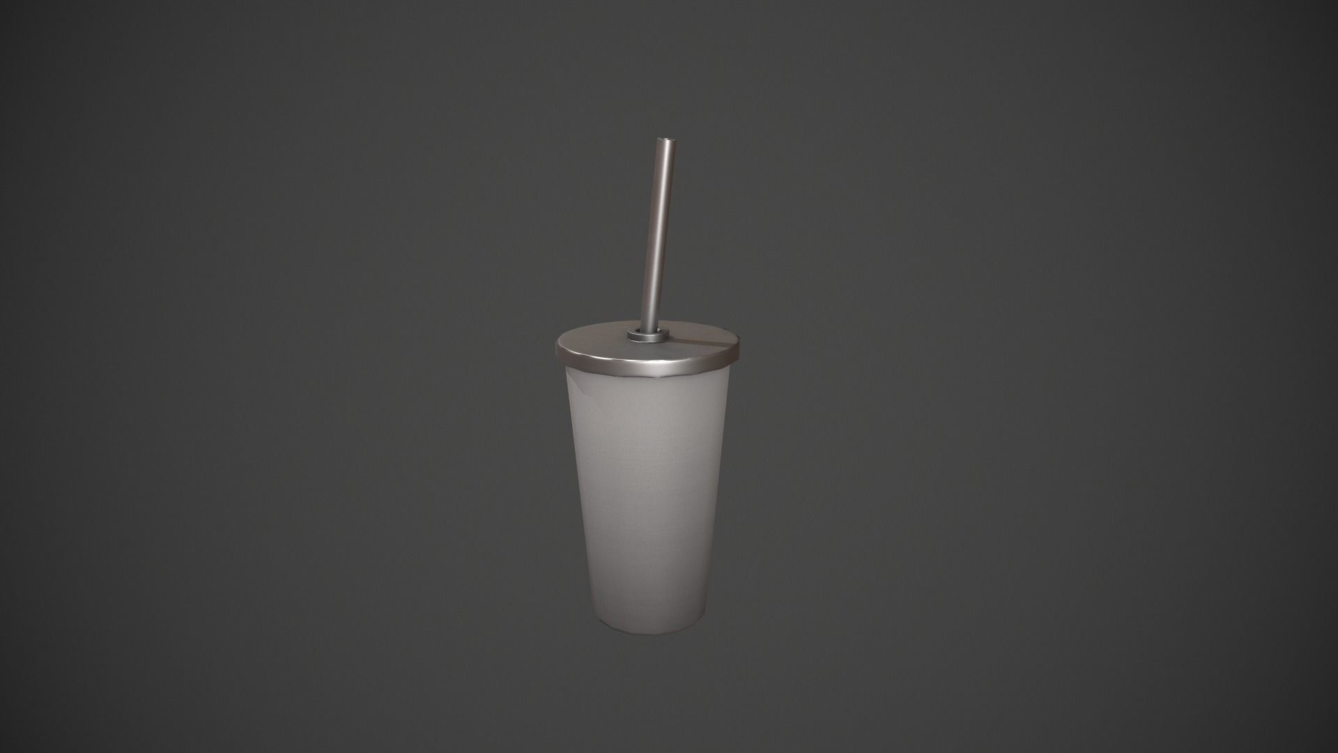 Grey Tumbler with Straw Low-poly 3D model_5