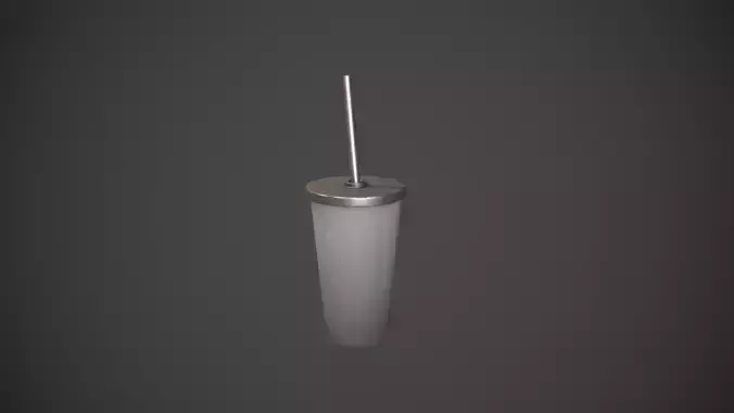 Grey Tumbler with Straw