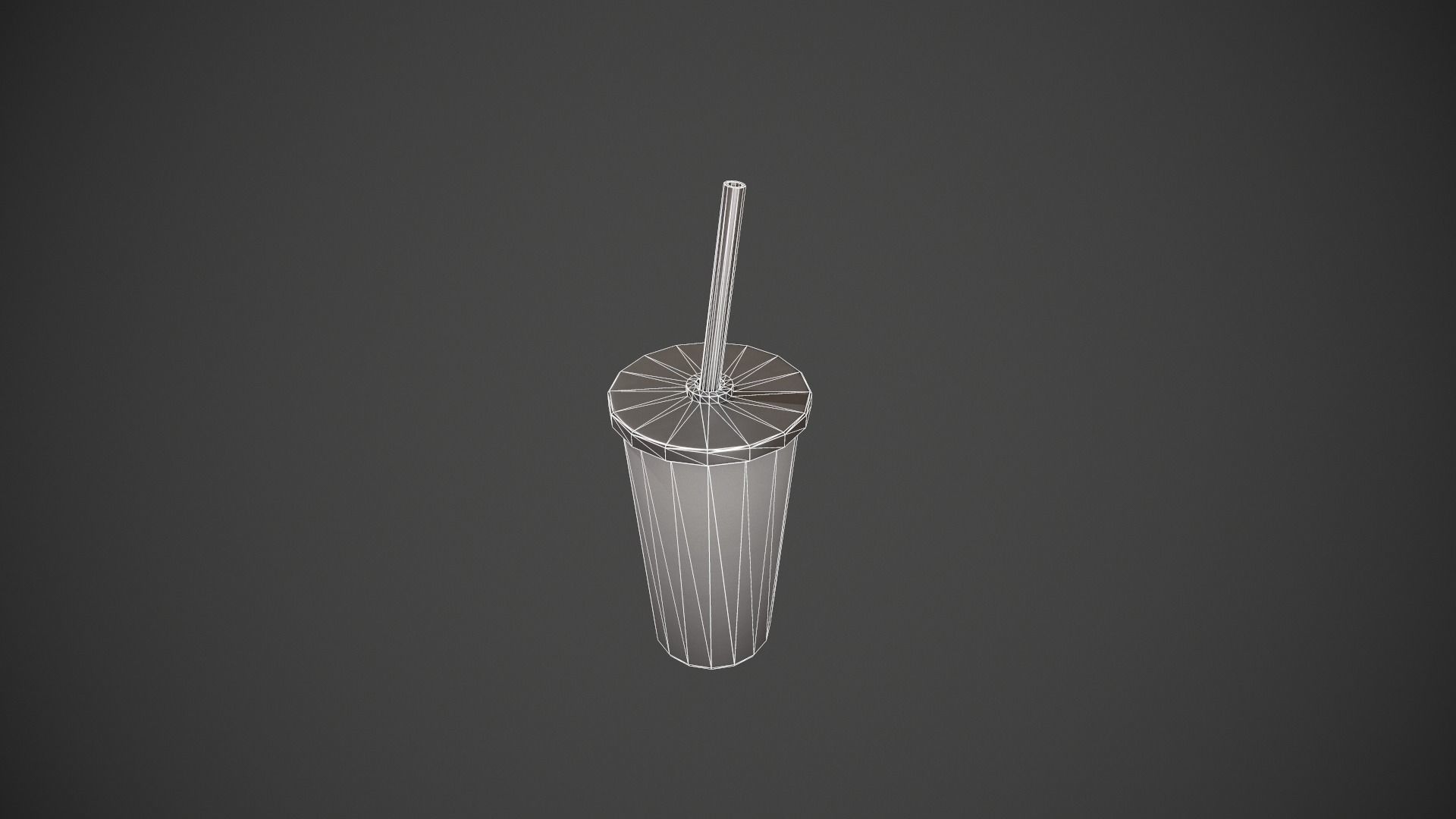 Grey Tumbler with Straw Low-poly 3D model_18