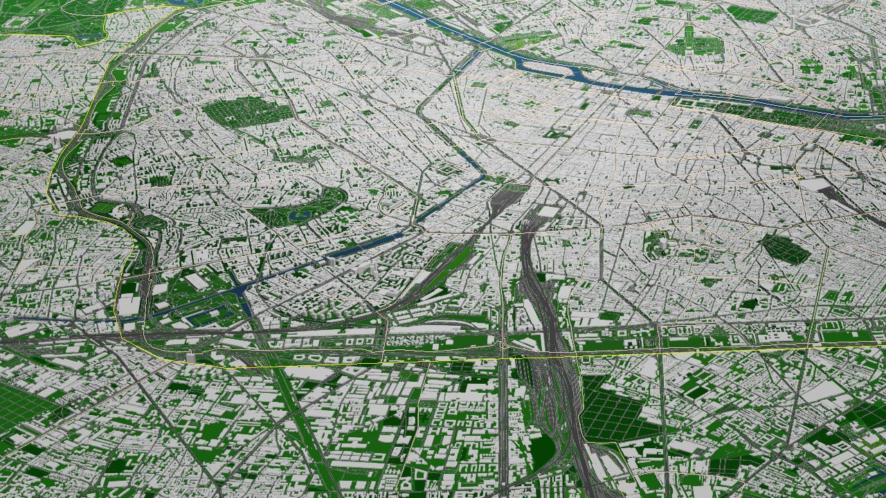 Paris City  And Surroundings France Low Poly VR AR  Low-poly 3D model_22