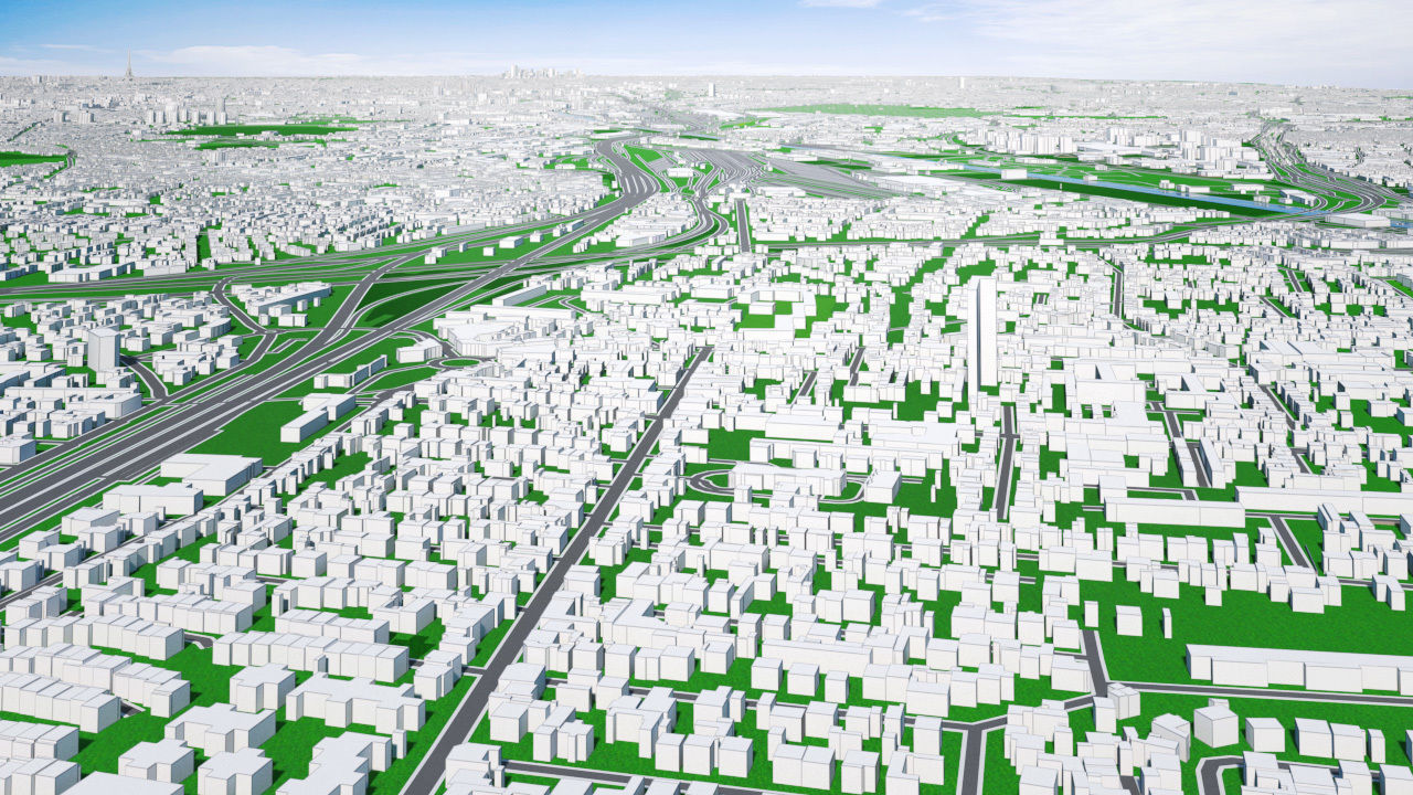 Paris City  And Surroundings France Low Poly VR AR  Low-poly 3D model_8