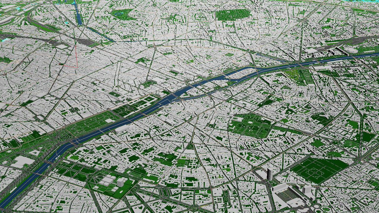 Paris City  And Surroundings France Low Poly VR AR  Low-poly 3D model_24