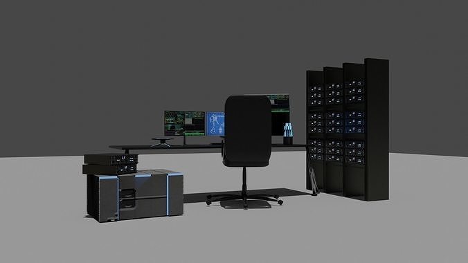 Sci fi setup - computer  3D model