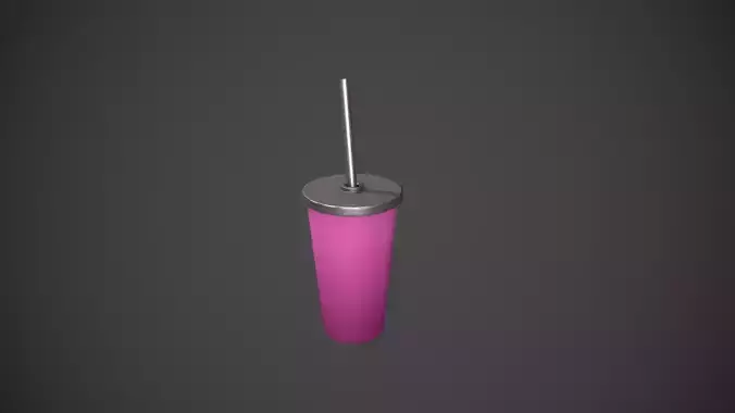 Pink Tumbler with Straw