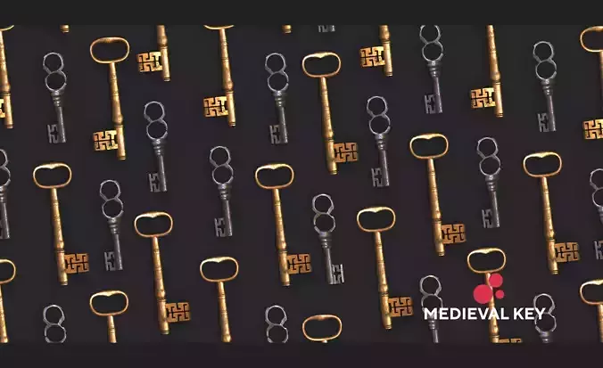 Medieval Keys Set 02 AR low-poly 3D model Low-poly 3D model