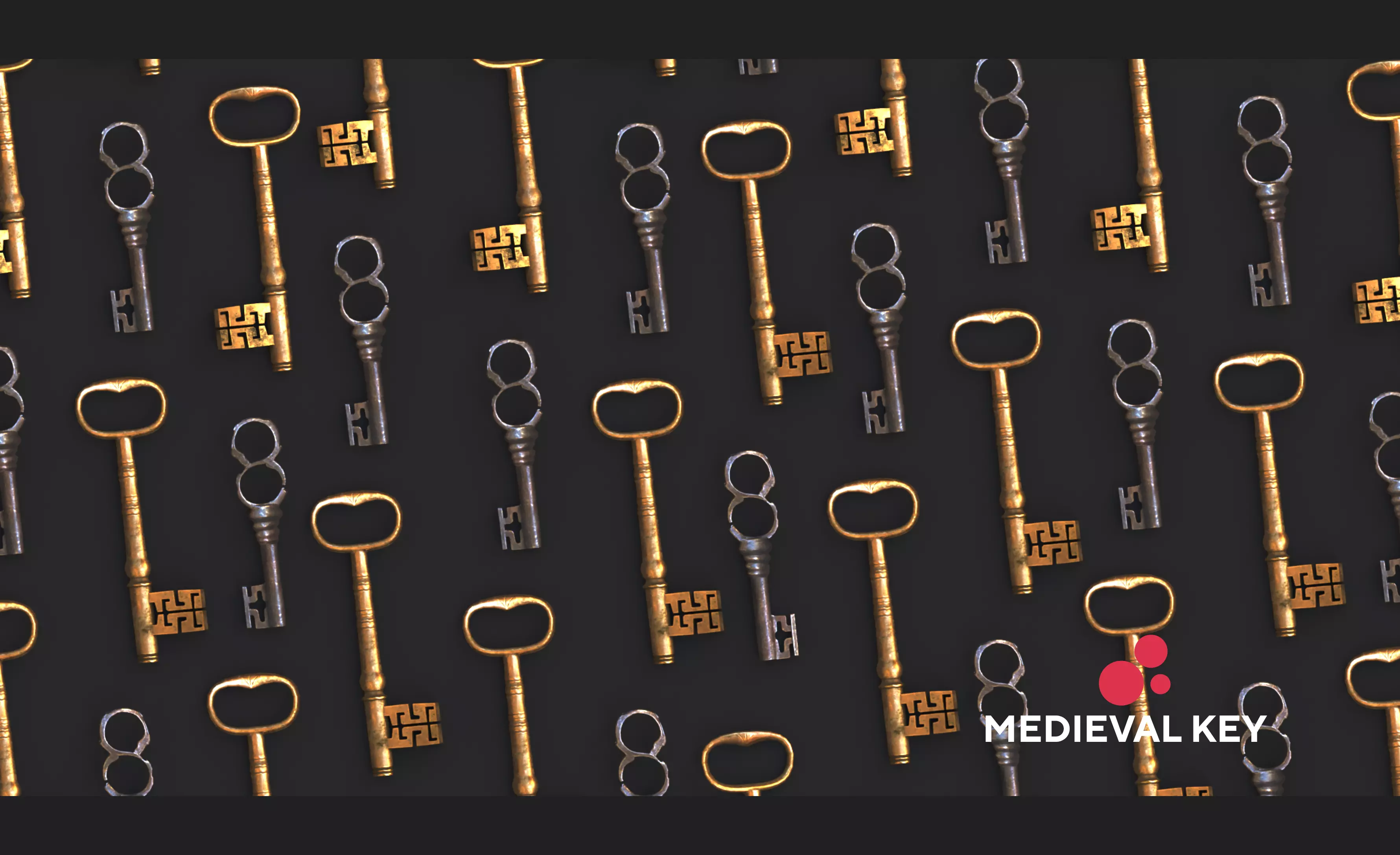 Medieval Keys Set 02 AR low-poly 3D model Low-poly 3D model_0