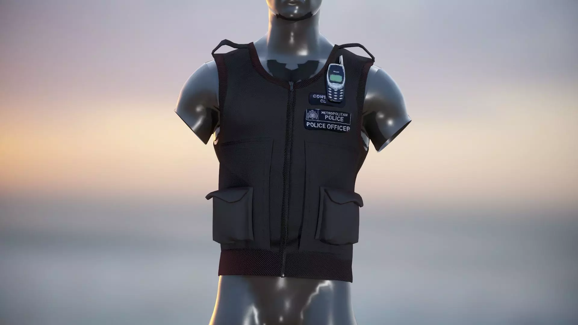 Realistic Police Vest 3d model Low-poly 3D model_0