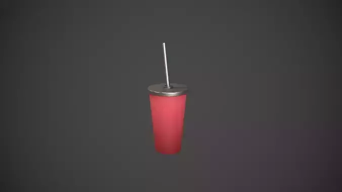 Red Tumbler with Straw