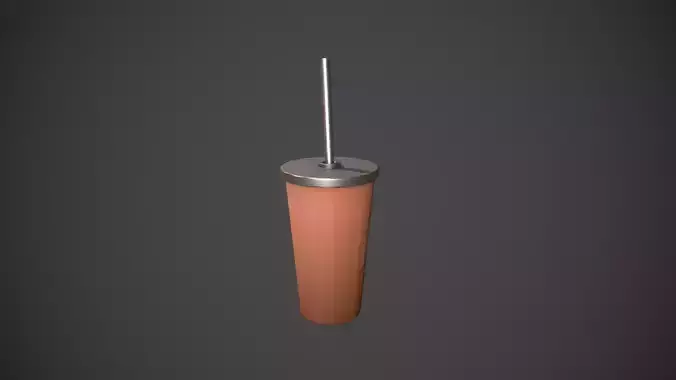 Orange Tumbler with Straw