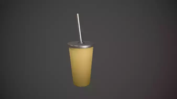 Yellow Tumbler with Straw