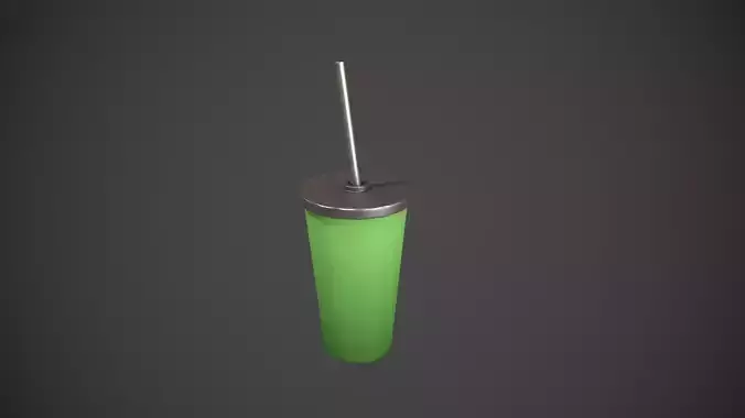 Green Tumbler with Straw