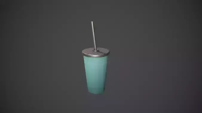 Teal Tumbler with Straw