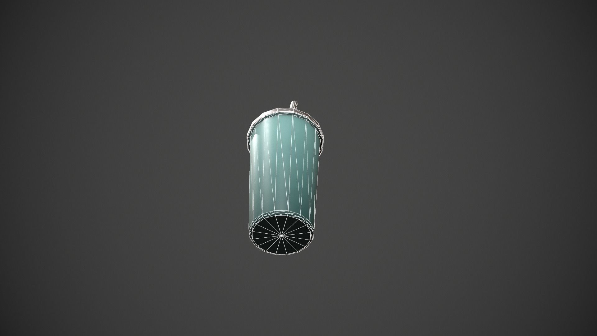 Teal Tumbler with Straw Low-poly 3D model_16